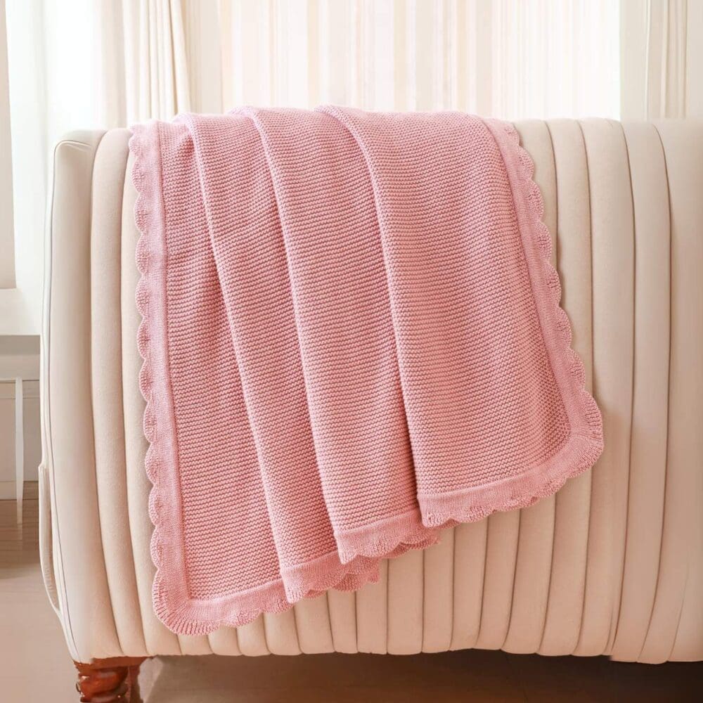 Plush Pink Knit Throw