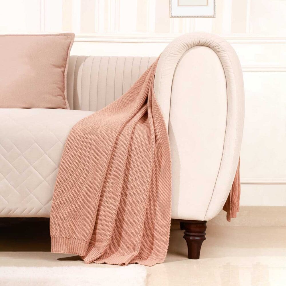 Brown Soft Knit Pattern Throw - Image 4