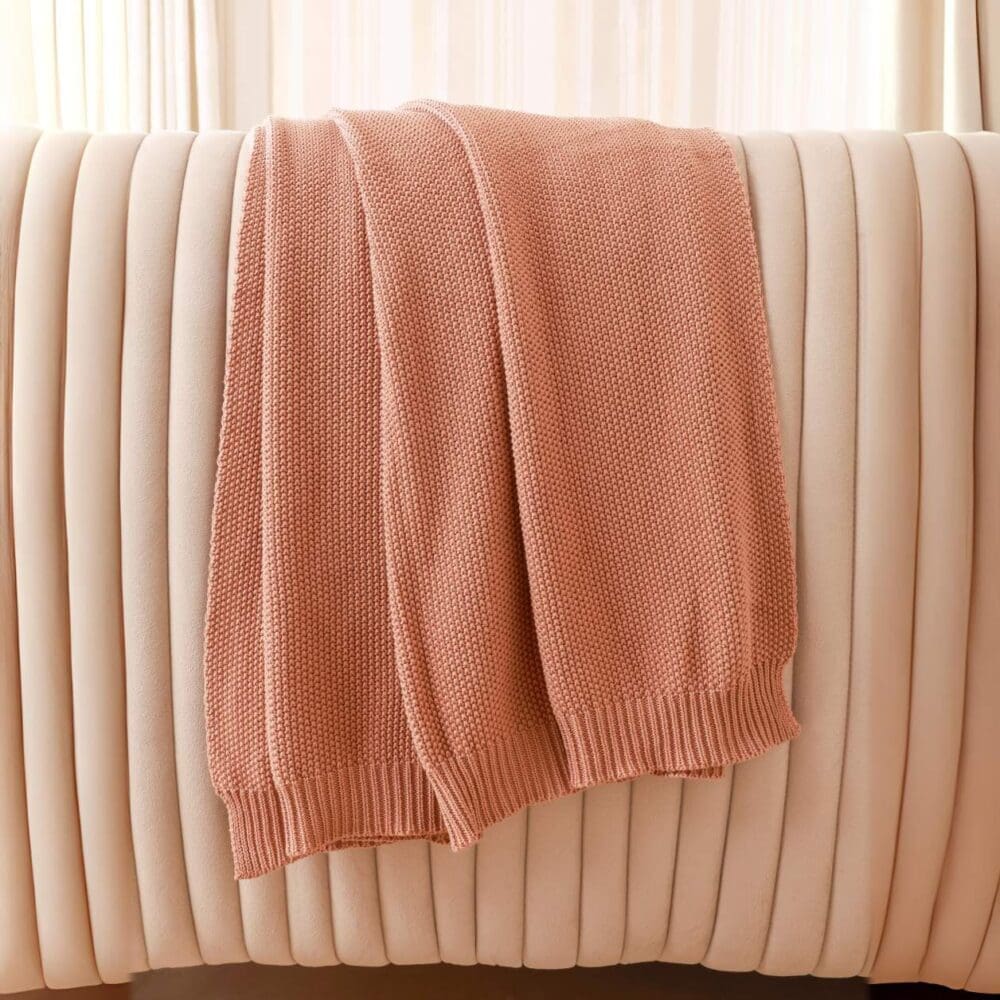 Brown Soft Knit Pattern Throw