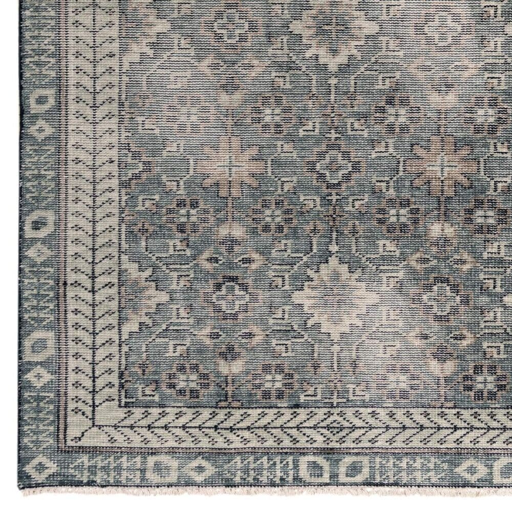 Antique Blue Hand-Knotted Wool Area Rug - Image 6